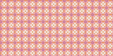 Obraz premium Vector seamless pattern with abstract hand-drawn imperfect rough edges, quirky whimsical doodle style and geometric shapes, bright dopamine decor backgrounds and wallpapers