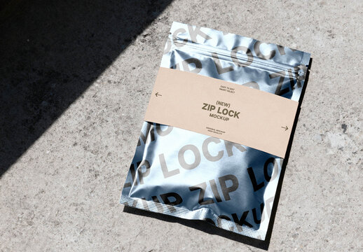 Zip Lock Matte Pouch Mockup