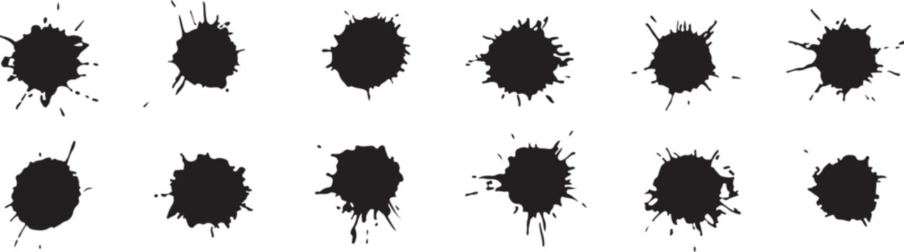 ink blot set black inkblots rows for psychological design