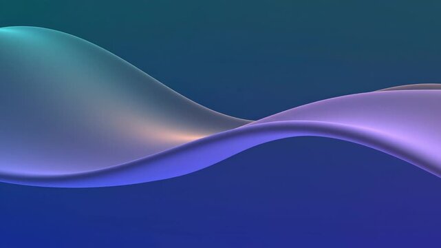 Smooth silk ribbons flow in a rhythmic wave pattern set against a solid dark blue background for professional visual headers.