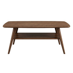 Fototapeta premium Mid-century modern walnut coffee table with shelf