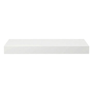 Minimalist white floating wall shelf mockup