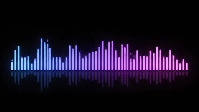 Neon Audio Spectrum Visualizer - Dynamic Sound Wave Animation for Music Production.