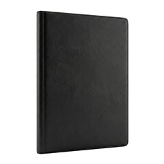 Naklejka premium Blank black leather notebook cover mockup