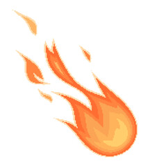 The pixel symbol of a fireball. 
