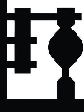 soxhlet extractor loop silhouette vector illustration on transparent background