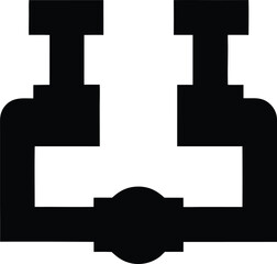 Obraz premium gas collection tube inverted silhouette vector illustration on transparent background