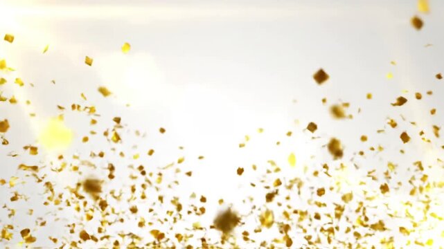 Green Screen gold confetti particles pack on white background with luma matte channel scene 4 distortion, overlay, glitch, static noise, scan lines black background, 4k animated video loop