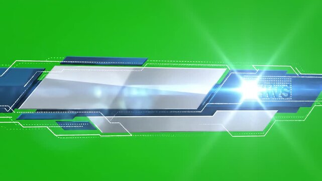 Green Screen simple futuristic geometric lower third with dotted lines animation in 4k rgb alpha channel high resolution for a news title intro l3rd 60fps scene 1 distortion, overlay, glitch, static