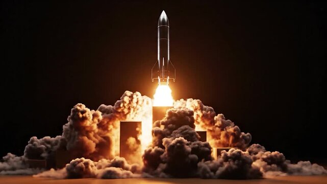 Rocket Launching to Success - A Powerful Symbol of Growth and Achievement.