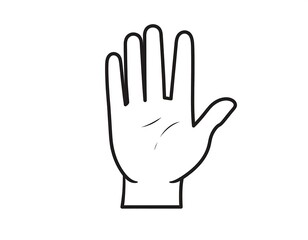 Obraz premium A minimalist line drawing of a left hand with palm facing forward