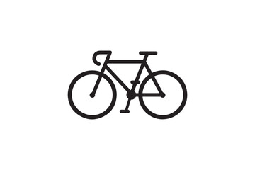 Fototapeta premium Bicycle icon isolated on white background black silhouette of simple bike symbol for cycling or transportation concept