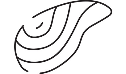 Fototapeta premium Ribbon swirl abstract line icon with bold black curved stroke, flowing wave loop doodle, minimal hand drawn scribble for logo, sticker, tattoo, or design element