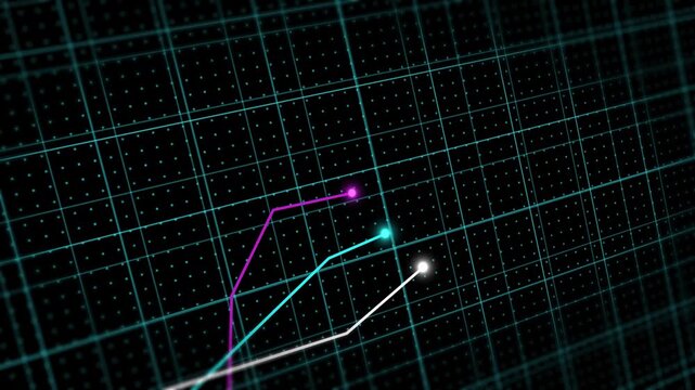 growing line chart graph increase rise profit progress business development competition concept animation