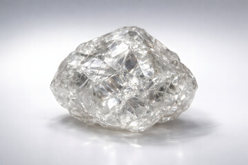 Sparkling Diamond: A single, uncut diamond glistens, its natural facets reflecting light, symbolizing timeless beauty, rarity, and inherent value. 