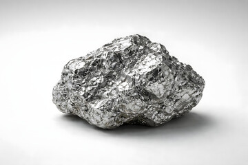 A Shiny Silver Rock: A single, lustrous rock, its surface shimmering under the light, embodying strength and timeless beauty.