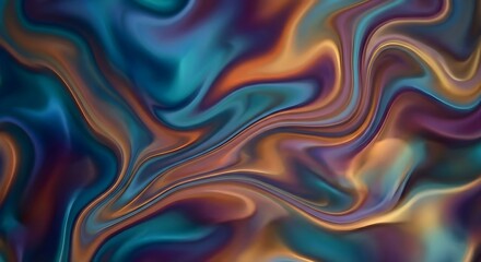 Fototapeta premium Abstract Liquid Marble Texture Background with Blue, Orange, and Copper Swirls