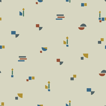 Textile motif seamless pattern. Abstract line shape geometric motif basic pattern continuous background. Man shirt all over print block. 