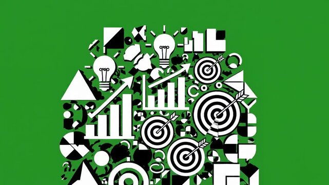 Animation Style with successof team work colleagues friends jumping up in the air 2d cartoon illustration clip art vector web page sign black and white alpha channel time lapse distortion, green