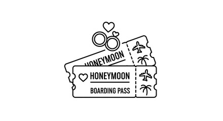 Obraz premium Honeymoon Travel Tickets.
