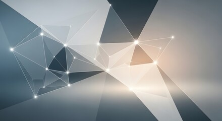 Abstract geometric polygon background with light effect, modern technology concept