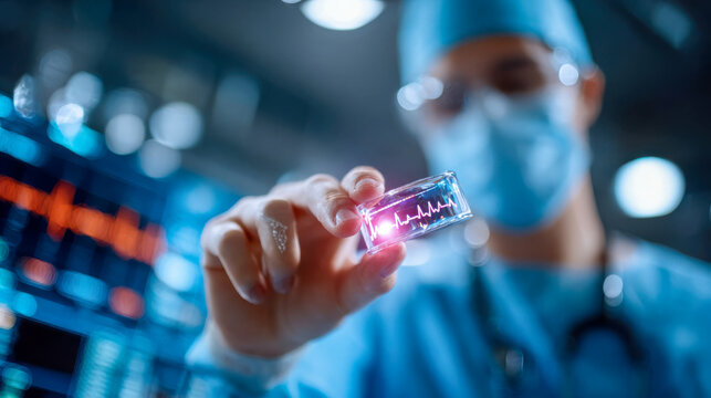 Close-up of fingertip pulse oximeter measuring blood oxygen saturation and heart rate in healthcare concept