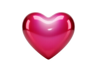 Fototapeta premium Shiny, pink, heart, love, glossy, valentine, isolated on transparent background