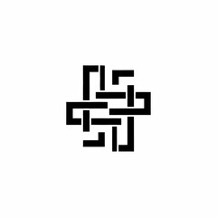 Fototapeta premium Abstract Geometric Interlocking Knot Symbol Design.