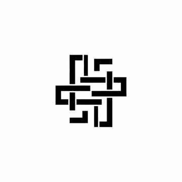 Abstract Geometric Interlocking Knot Symbol Design.