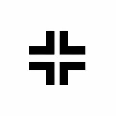 Obraz premium Black Cross Symbol Abstract Geometric Design.