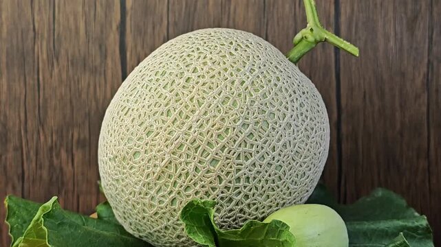 Fresh green melon, Panning shot.