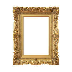 Golden Legacy: An opulent, ornate, antique gold picture frame, an emblem of timeless elegance and classic artistry, stands ready to showcase your cherished memories and prized artworks.