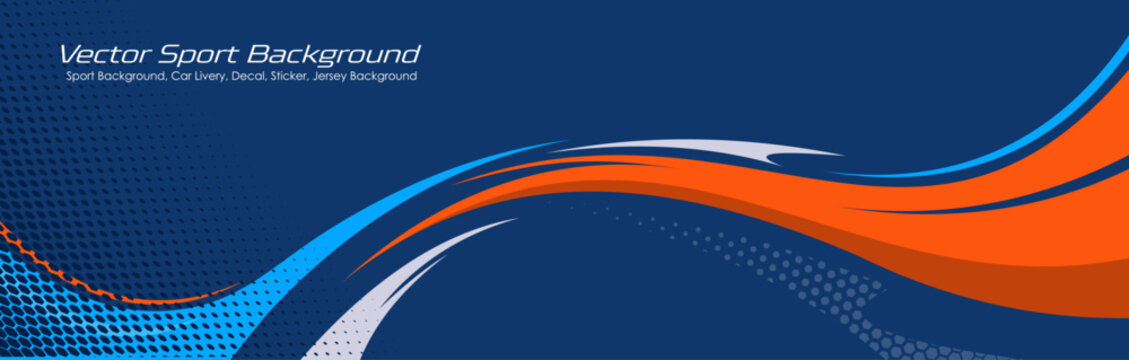 Abstract graphic of blue color combinations stripes wrap, sticker and decal design for transport EPS 10