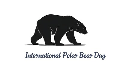 Fototapeta premium International polar bear day logo with silhouette