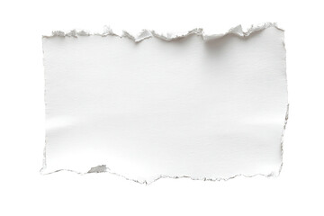 Fototapeta premium A torn white rectangle of paper on a black background, with jagged edges