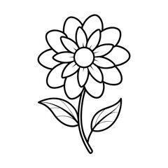 Fototapeta premium simple flower clipart coloring book for children