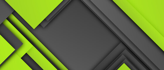 Abstract geometric pattern featuring layered green and dark grey rectangular shapes