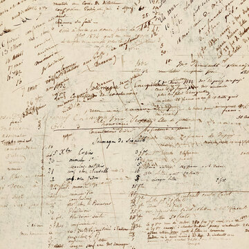Vintage Handwritten Ledger Paper Texture Background, Aged Distressed Document Surface