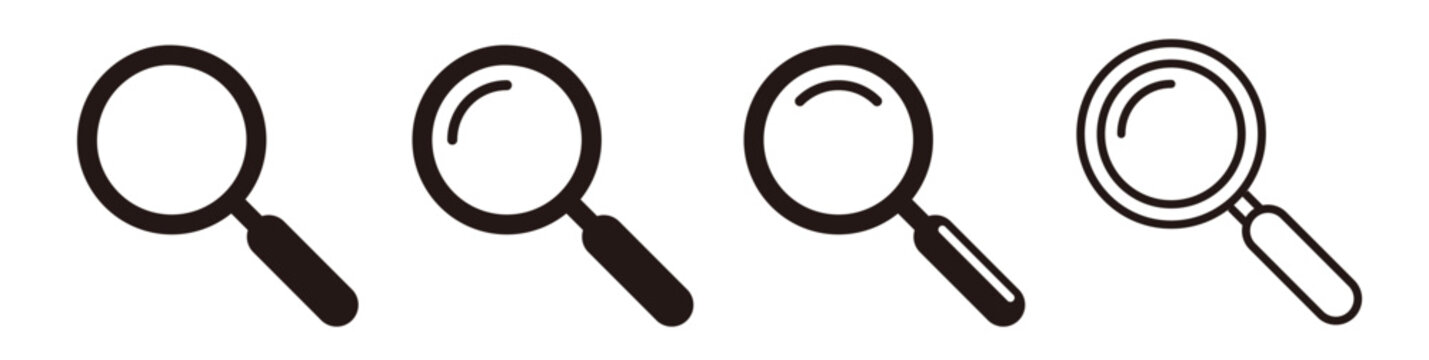  Magnifying glass icon set. Simple search symbol