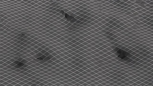 A close-up view of a dark grey textured surface with a white diamond grid pattern and subtle undulations.