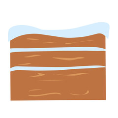 Snow covered wooden vector