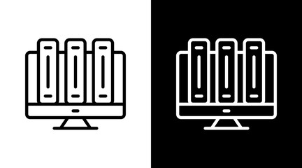 Digital Library Icon For Design Elements