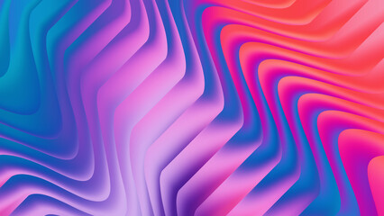 Abstract flowing lines in vibrant shades of blue pink and red
