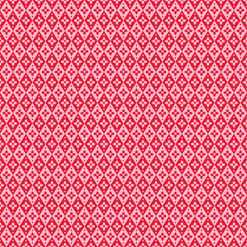 Seamless english argyle diamond and rhombus floral pattern pink and red romantic background