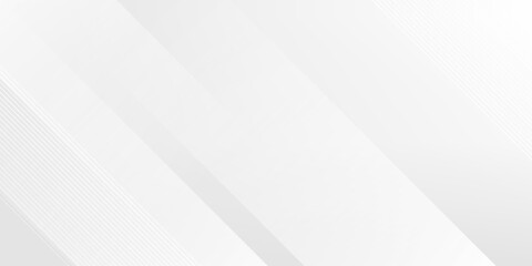 Modern abstract white backdrop with elegant shape design. Abstract white geometric shape background. Modern square shape graphic elements. Horizontal banner template.