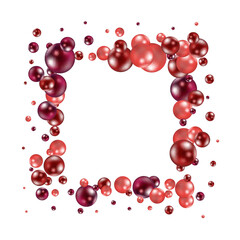 Obraz premium Square frame of red and pink glossy 3D balls. png