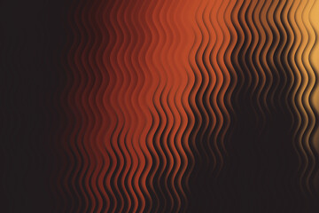 Abstract wavy pattern with a gradient of warm colors from dark to light