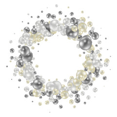 Obraz premium Spherical cloud of gold, bronze and cream pearls of various sizes. png