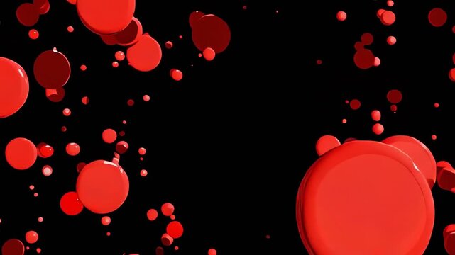 Red blood cells on black background.