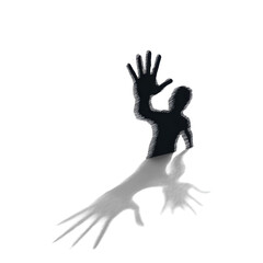 Silhouette of a Person: A striking silhouette of a person, extending a hand to touch a surface, perhaps reaching for connection or exploring boundaries.
